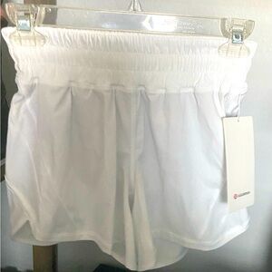 (NWT) White MR 5” Track That Shorts (Size 4)